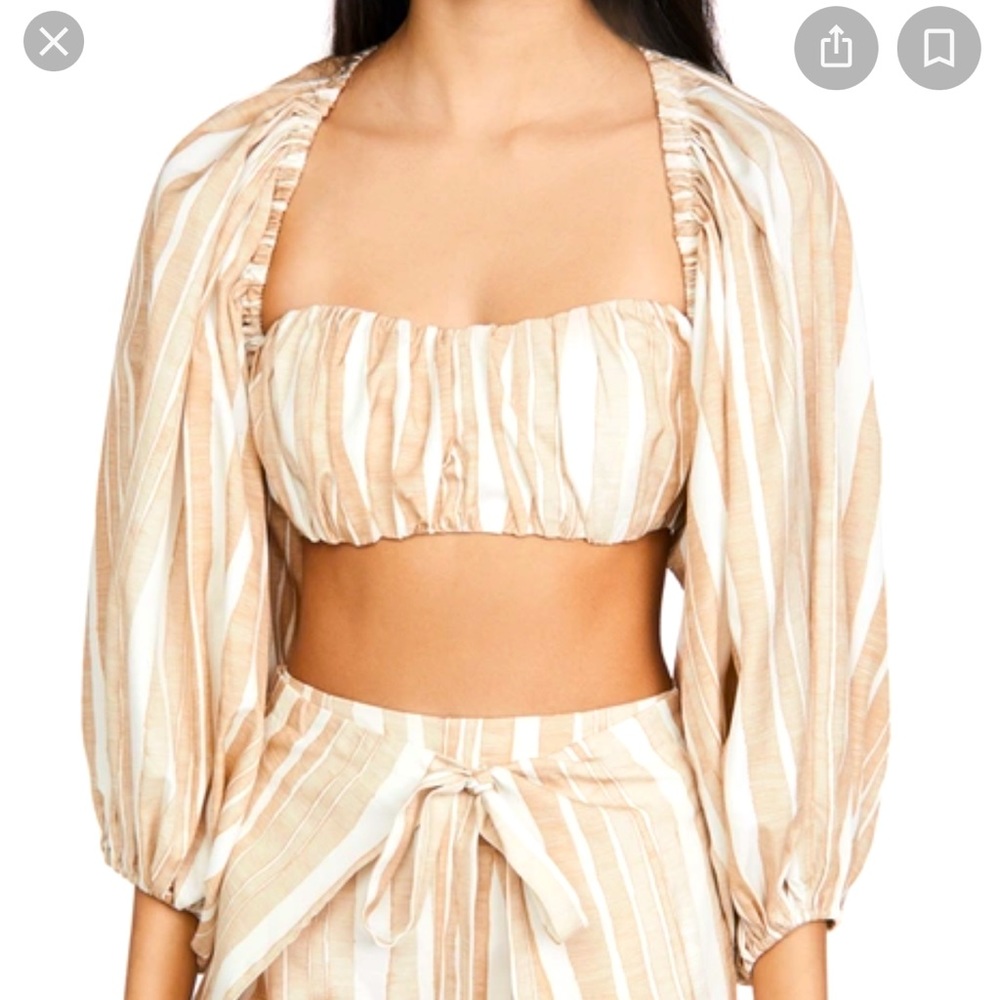 Cult Gaia Hanna Convertible Striped Cotton-Silk
Crop Top size small / S